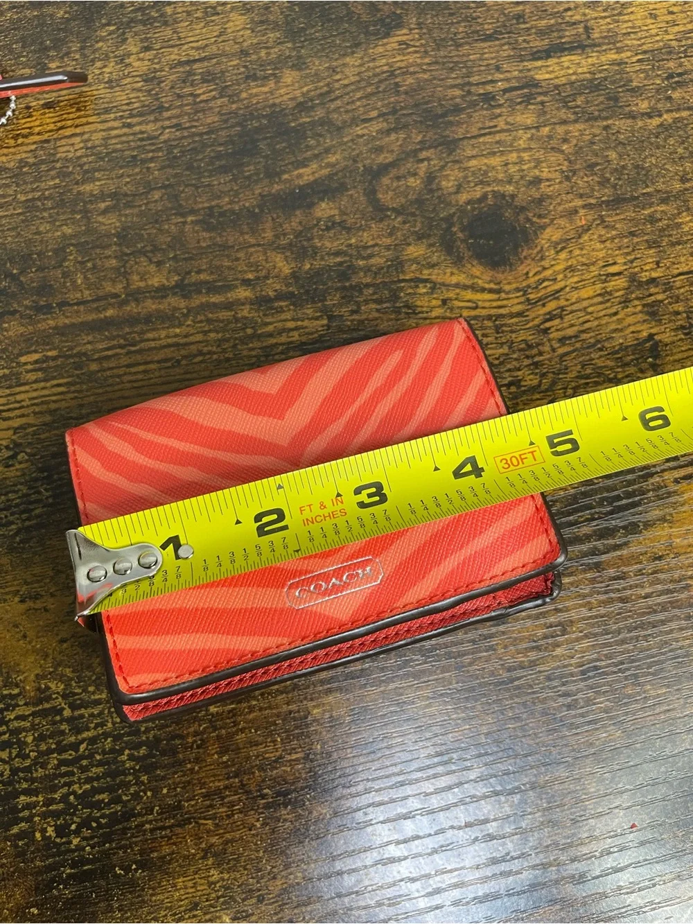 COACH Nylon Travel Bag And Wallet Zebra Print Orange Coral Lot